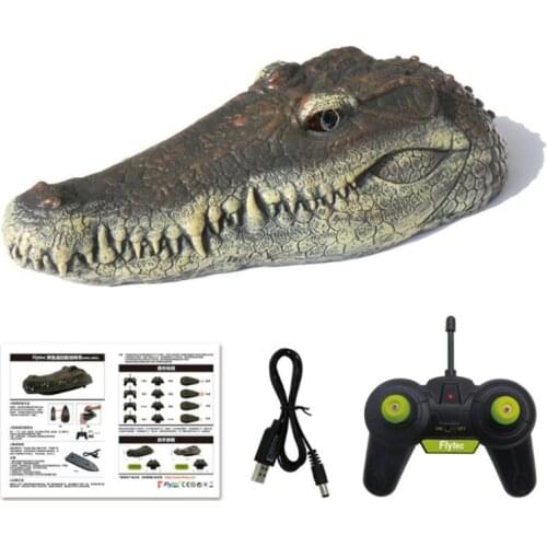2.4GHz Simulation RC Crocodile Head 15km/h Remote Control RC Boat Novelty Swimming Simmlation Spoof Toy Prank Make Fun