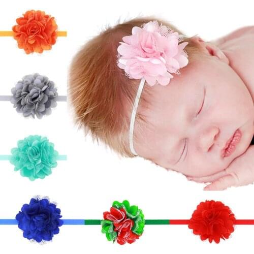 Baby Girls Lace Flower Headbands Small Flower With Elastic Headband For Baby Hair Accessories Headwear 20pcs Per Lot