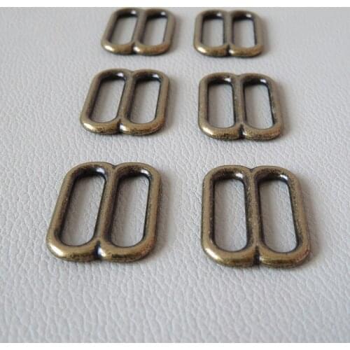 10Pcs/Lot Metal Slider Tri Glides Adjustable Buckle For Bag Straps Belt Ring Loop Hardware Cat Dog Collar Shoes Clasp Accessory