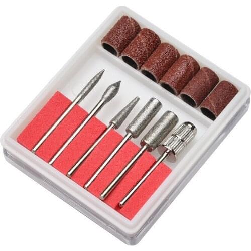 6pc Nail Drill Bits Grinding Head Kit Sanding Bands File Set For Electric Nail Drill Polishing Machine Pedicure Set for manicure