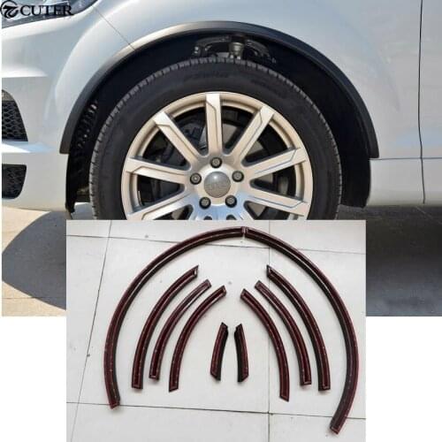 Q7 Wheel Arch Eyebrow Stripe Car Wheel Modling Trims for Audi Q7 PU material black polished painting 06-14