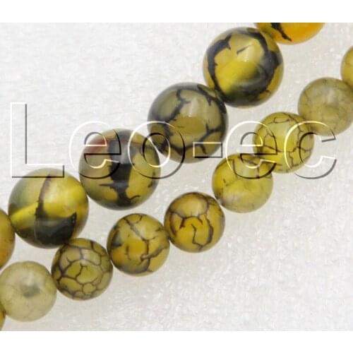 6mm 8mm round Yellow Crackle Agates Loose Strand For Jewelry Making 15" V1318