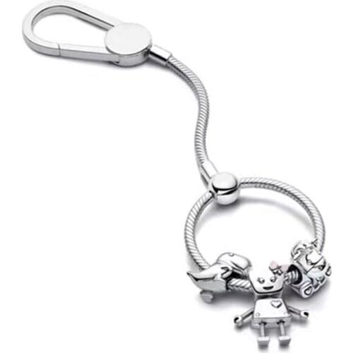 XIAOYI 2021 new s925 autumn new Round key ring Animal Friendship Robot Girl Fine Jewelry Gift to a friend Free delivery