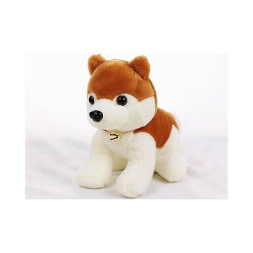 About 18cm yellow husky dog with bell plush toy birthday gift b0399