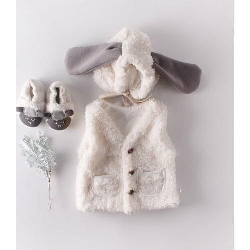Popodion 2020 Sweet Little Cashmere Vvest Jacket + hat Baby Girl Winter Clothing CHD20322