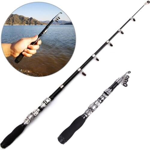 Portable Rock Fishing Rod Ultrashort Telescopic Carbon1m 1.2m 1.5m 1.7m 1.9m 2.1m 2.3m Fishing Pole Tackle Outdoor Fishing Tool