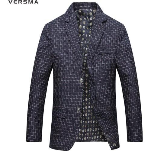 VERSMA New Plaid Men Blazer Suit Male Jacket Masculino Men Blazer Designs Coat Slim Fit Mens Red Blazer for Men Stylish Blazers