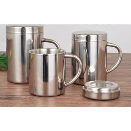 High Quality 220ml,300ml,400ml Isolating Travel Mug Double Wall Stainless Steel Outdoor Children Cup Handle Heat Resistance