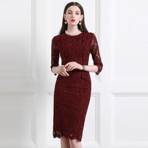 High End Celebrity Lace Dress New Slim Body Bag Hip Waist Dress WomenS Dress In 2021 Spring