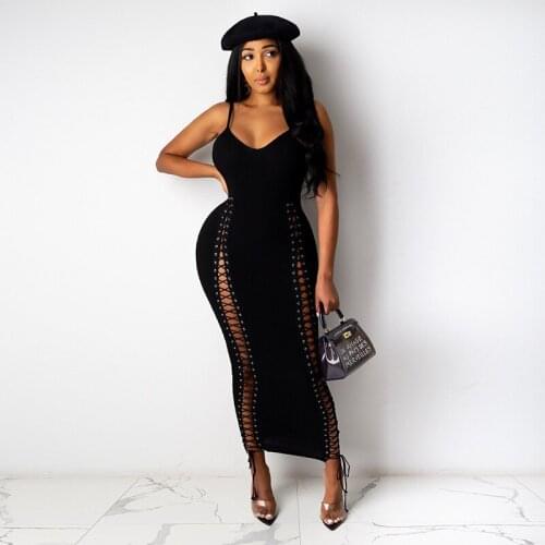 2021 Summer New Fashion Sexy Sling V Neck Dress, Long Skirt, Small Pit, Striped Bag, Hip, Waist, Elegant Temperament, All Match