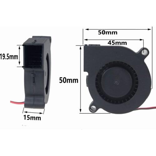 Gdstime 1 Piece DC 24V 50mm x 15mm 2Pin Centrifugal Blower Fan PC Cooling Turbo Cooler 5cm 5015 Bearing Air Fan 4500RMP