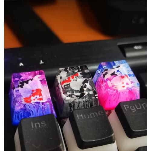 1pc Koi Design Resin Keycaps For Cherry Mx Switch Mechanical Gaming Keyboard Handmade Customized Keycaps