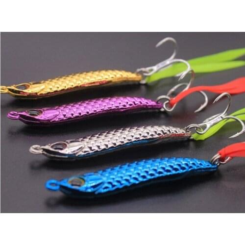 1pcs S Shape Metal Sequin Spoon Fishing Lure Angling Far Casting Bait VIB Jig Fishing Tackle Pesca Isca Artificial Fishing tools