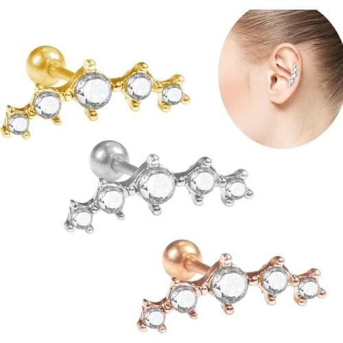 1PCS Fashion Cute Shining Zircon Ear Piecing Jewelry for Women