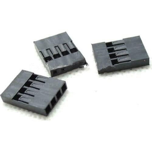 100pcs 2.54mm pitch 4Pin 4P Dupont Jumper Wire Cable House Female Pin Connector