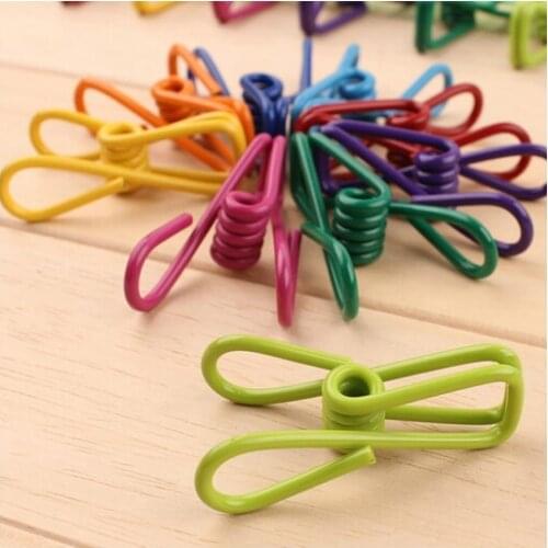 30 pieces/lot) Color Multipurpose line clip socks towel Metal clip sealing clips Clothespin clip