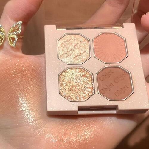 4 Colors Matte Eyeshadow Pallete Vibrant Color Mineral Powder Makeup Supplies Shimmers Shine Glitter Eye Pigments Palette