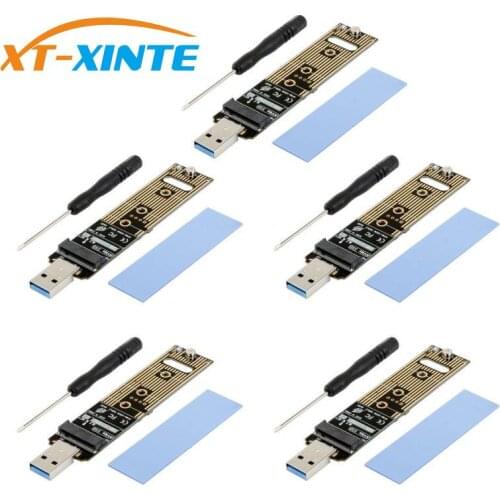 5PCS XT-XINTE M.2 SSD to Type A Card USB 3.0 to M-key M.2 Adapter Card for M-key M.2 NGFF NVME 2242/2260/2280 SSD