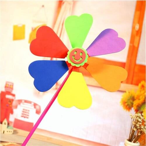 6Pcs DIY EVA Windmill Pinwheel Wind Spinner Kids Toy Garden Lawn Party Decor Toy Kindergarten