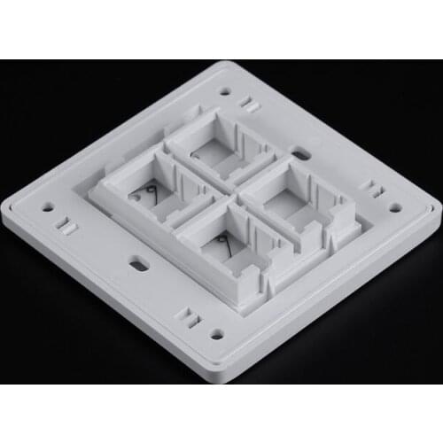 86 Type White Faceplate Wall Plate Socket Dual Ports Network LAN Telephone Panel RJ45 Plug