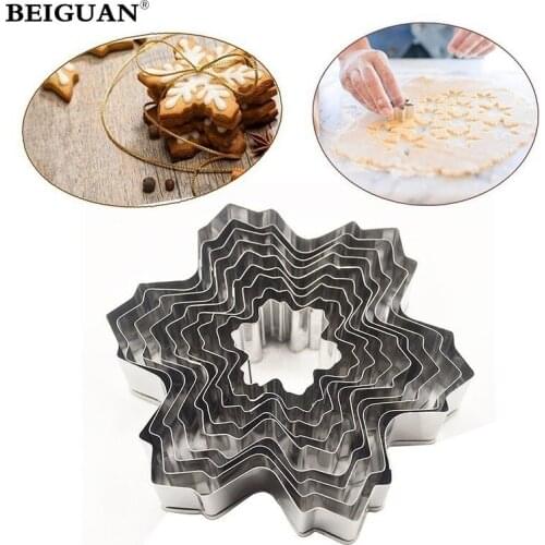 9pcs/set Stainless Steel Snowflake Fondant Cake Molds Cookie Cutter Set Baking Decorating Tools Diy baking molds