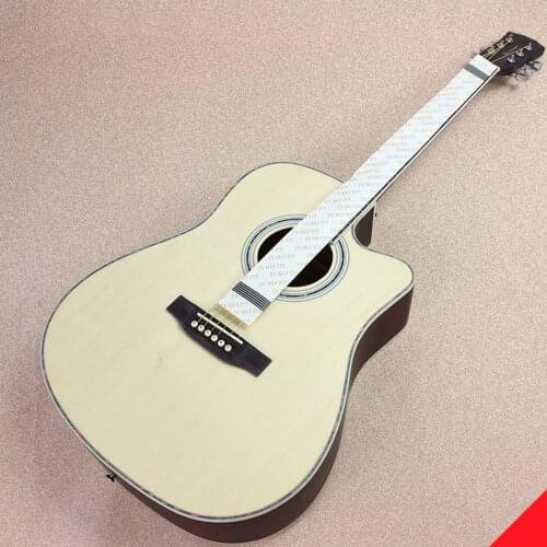 Acoustic Guitar Musical Instruments 40 Inch Electric Box Wood Guitarra 6 Strings Guitar Red Light Cutaway Electro AGT28