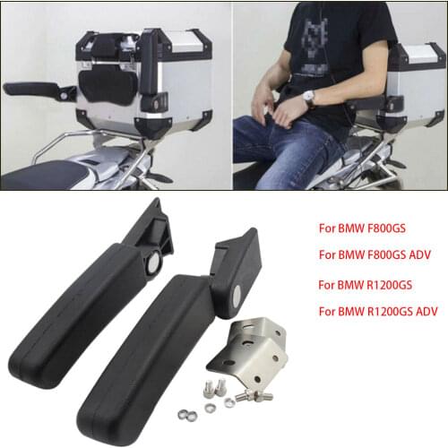 Aluminum Rear Box Passenger Armrest + Backrest Back Pad Rear Saddlebag Trunk Sticker For BMW R1200GS LC ADV F800GS G310GS F700GS