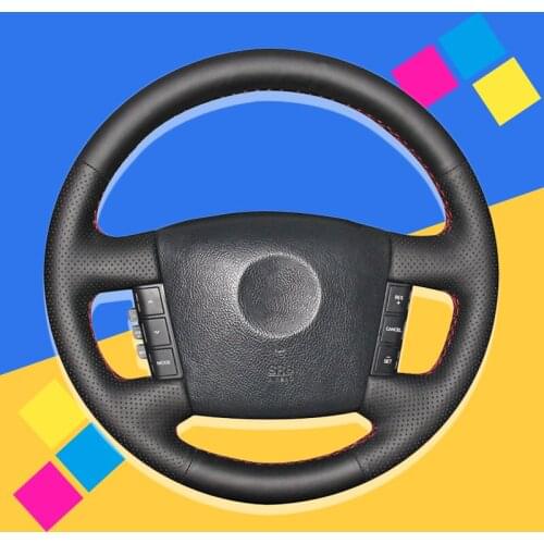 Auto Braid On The Steering Wheel Cover for Kia Borrego 2008-2015 DIY Hand Stitched Car Braiding Interior Accessories Car-styling