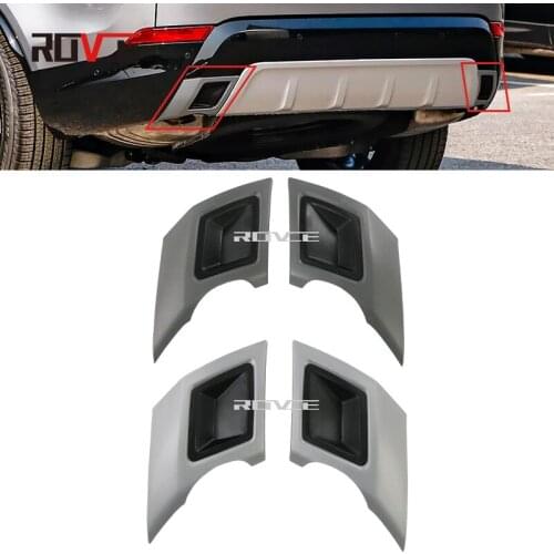 ROVCE Car ABS Chrome Rear Bumper Decoration Exhaust Pipe Tail Throat Trim For Land Rover DISCOVERY 5 L462