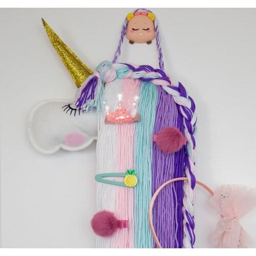 Girl Room Decor Baby Girl Kids Room Decor Handmade Unicorn Hanging Decoration Girl Clip Collection Display Unicorn Wall Hanging