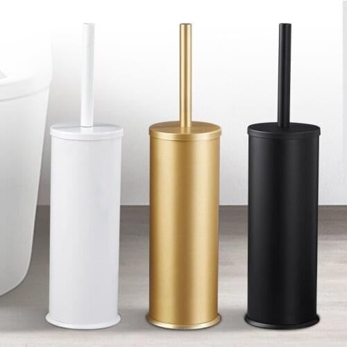 Stainless Steel Toilet Brush Holder Black Long Bathroom Toilet Brush Flat Wc Hardware Brosse Toilette Household Merchandises 50