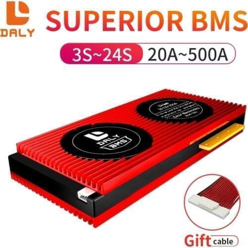 Daly Bms LiFePO4 Li-Ion 4S 7S 8S 10S 12S 13S 14S 16S 20S 20A 30A 40A 50A 60A 80A100A BMS 36V 3S-24S For Lithium Battery Pack