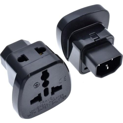 IEC320 C14 Travel Adapter, C13 Plug to Universal Socket AC Power Travel Adapter For PDU UPS