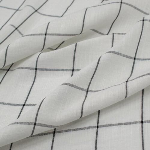 Classic Plaid Pure Linen Fabric For Suit Pants Tissus Au MÈTre Telas Por Metro Ткань Для Шитья Sewing Dresses Tela Tissu Robe
