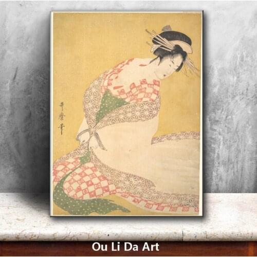 Classical Japan kimono women beauty oil painting canvas painting printings printed on canvas wall art decoration picture