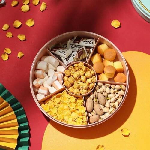 Candy Box grids Tray plastic Dry Fruits Plates Snacks Nuts Seeds Creative Dishes Wedding Home Kitchen Supplies