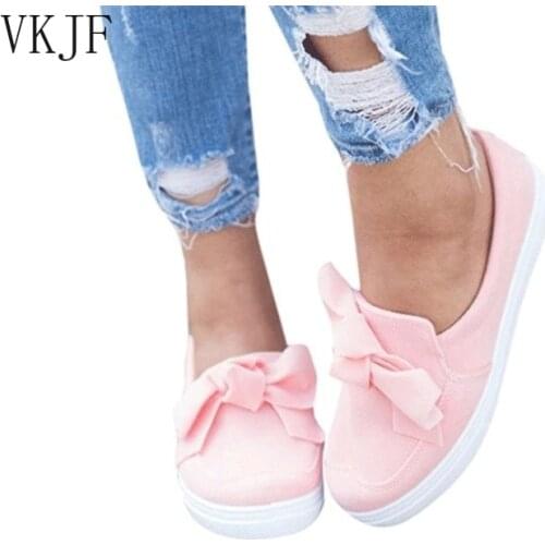 Casual Sneakers Women Comfortable Flock Spring Autumn Women Shoes Bowknot Female Loafers Slip on Woman Flats Shoes