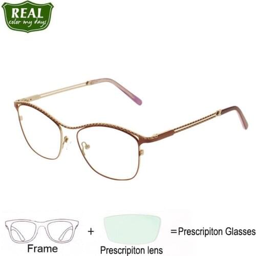 Hot Selling Women Square Anti Blue Light Photochromic Eyewear Optical Myopia Eyeglasses With Free Glasses Case