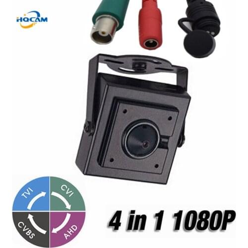 HQCAM Mini AHD Camera 2MP 1080P 4 IN 1 AHD/CVI/TVI/CVBS Camera Indoor CCTV Security OSD DIP switch IMX323 Size 34*34mm