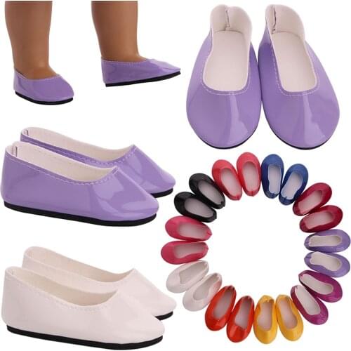 Luckdoll Bright Leather Doll Shoes Buy 4 Free Shipping For American 18 Inch Girl Toy 43 CM Born Baby Doll Clothes Our Generation