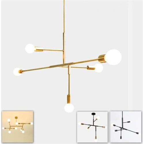 Simple post modern hanging pendant lamp light LED minimalist black gold bar stair foyer living dining room hanging ceiling lamp