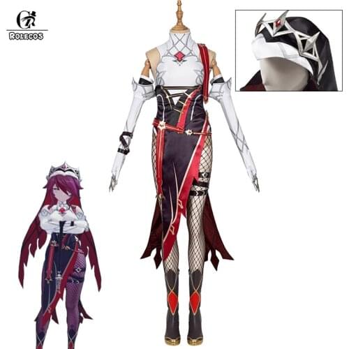 ROLECOS Genshin Impact Rosaria Cosplay Costume Game Genshin Impact Uniform Rosaria Costume Halloween Game Cosplay Outfit