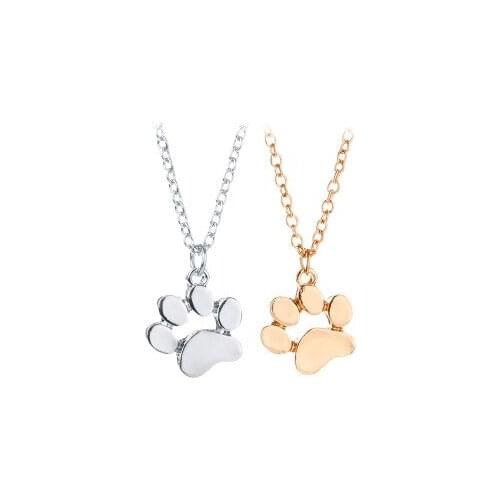 Rose Gold Silver Golden Dog Necklace Womens Jewelry Accessories Animal Paw Pet Collar Necklace Pendant Footprints New