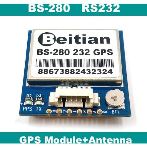 RS-232 GPS receiver,RS232 232 level GPS module with antenna with FLASH,1PPS
