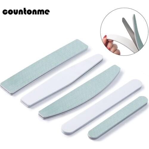 Replacement Nail File Double Sided Nail Buffer Sponge Stainless Steel Pad Sand Paper with 10 pcs Green/White Replacement Polish