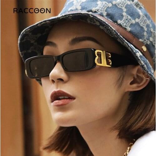 2021 New Modern Fashion Woman Rectangle Sunglasses Luxury Retro Diamond Small Frame Brand Design Sun Glasses Female Shades Uv400