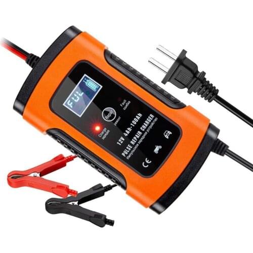 SOONHUA 12V 6A Smart Pulse Repair Charger LCD Display Battery Charger For Car Automobile Motorbike AGM GEL WET Lead Acid Battery