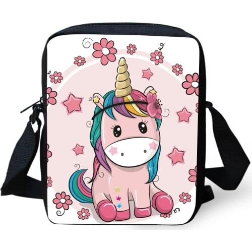 Cross Body Bag Cartoon Unicorn Pattern Messenger Bags for Boys Hot Brand Small Cross Body Bags for Ladies Mens Travel Bags