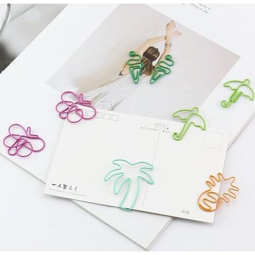 TUTU lovely shape paper clip butterfly coconut tree pineapple Ice cream umbrell Funny Bookmark Marking Clips H0231