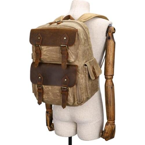 Batik Canvas Camera Backpack Vintage Large Capacity Waterproof Photography Bag Tripod Bag DSLR Padded Case for Nikon/Canon/Sony